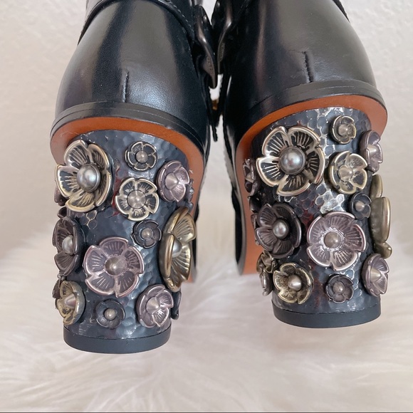 Coach moto boot with tearose in black - Picture 8 of 9